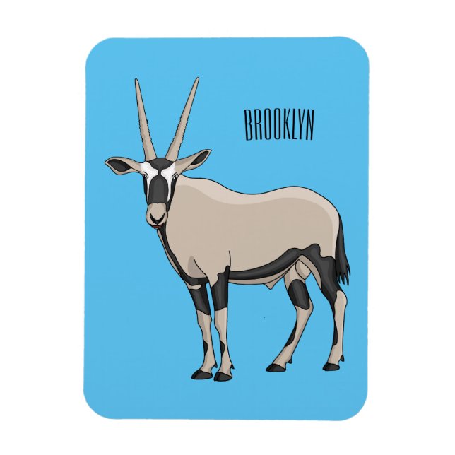 Oryx cartoon illustration magnet (Vertical)