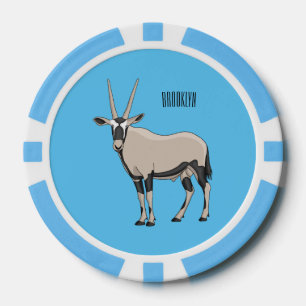 Oryx cartoon illustration poker chips