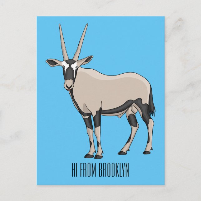 Oryx cartoon illustration postcard (Front)