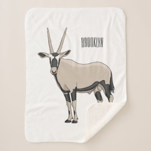 Oryx cartoon illustration sherpa blanket