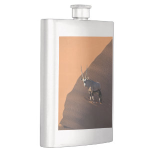 Oryx on the edge, Namibia Hip Flask