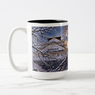 Osaka Castle and Tenjinbashi-suji Two-Tone Coffee Mug