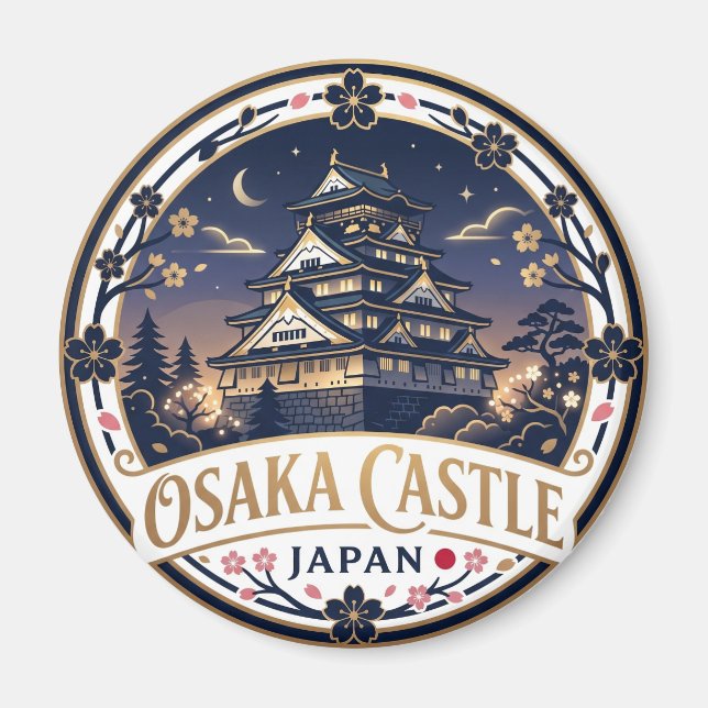 Osaka Castle at Night Japan Magnet (Front)
