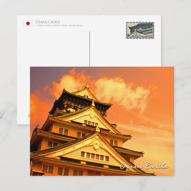 Osaka Castle (Sunset ver.) Postcard (Front/Back)