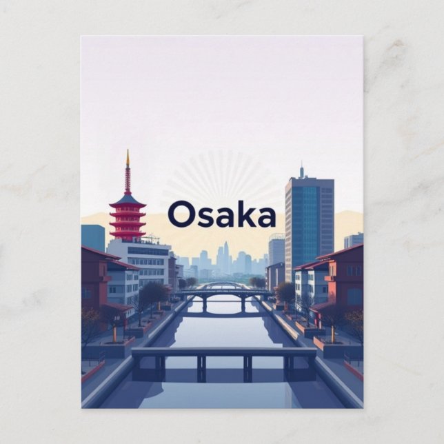 Osaka city Japan vacation greeting  Postcard (Front)