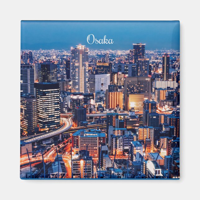 Osaka Japan cityscape photograph Magnet (Front)