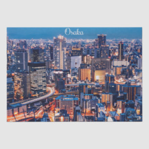 Osaka Japan cityscape photograph Tissue Paper
