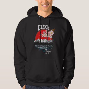 Osaka Japan Flag Cherry Blossom Souvenir Hoodie