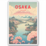 Osaka Japan Mount Fuji Travel Art Vintage<br><div class="desc">Osaka retro vector travel design. It's known for its modern architecture,  nightlife and hearty street food. The 16th-century shogunate Osaka Castle,  which has undergone several restorations,  is its main historical landmark.</div>
