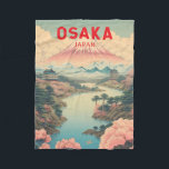 Osaka Japan Mount Fuji Travel Art Vintage Fleece Blanket<br><div class="desc">Osaka retro vector travel design. It's known for its modern architecture,  nightlife and hearty street food. The 16th-century shogunate Osaka Castle,  which has undergone several restorations,  is its main historical landmark.</div>