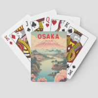 Osaka Japan Mount Fuji Travel Art Vintage