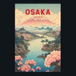 Osaka Japan Mount Fuji Travel Art Vintage Poster<br><div class="desc">Osaka retro vector travel design. It's known for its modern architecture,  nightlife and hearty street food. The 16th-century shogunate Osaka Castle,  which has undergone several restorations,  is its main historical landmark.</div>