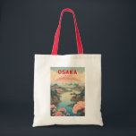 Osaka Japan Mount Fuji Travel Art Vintage Tote Bag<br><div class="desc">Osaka retro vector travel design. It's known for its modern architecture,  nightlife and hearty street food. The 16th-century shogunate Osaka Castle,  which has undergone several restorations,  is its main historical landmark.</div>