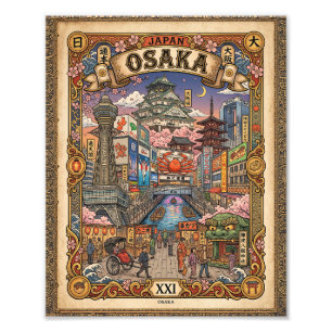 Osaka, Japan - Tourist Attractions - Tarot Card Photo Print