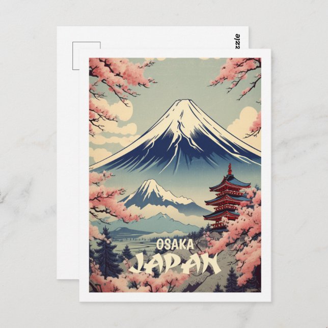 Osaka Japan Vintage Famous Travel Place Postcard (Front/Back)