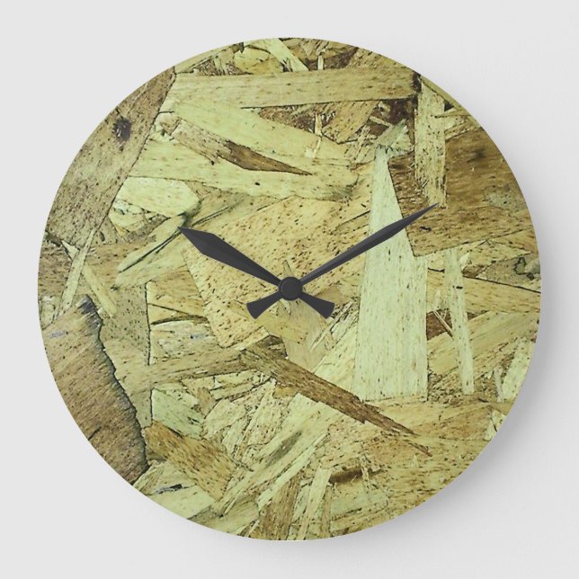OSB Chip Board Plywood Large Clock (Front)