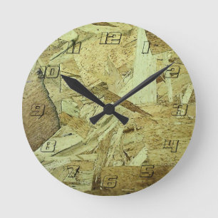 OSB Chip Board Plywood Round Clock