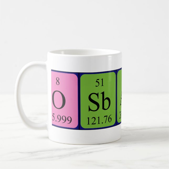 Osbaldo periodic table name mug (Left)