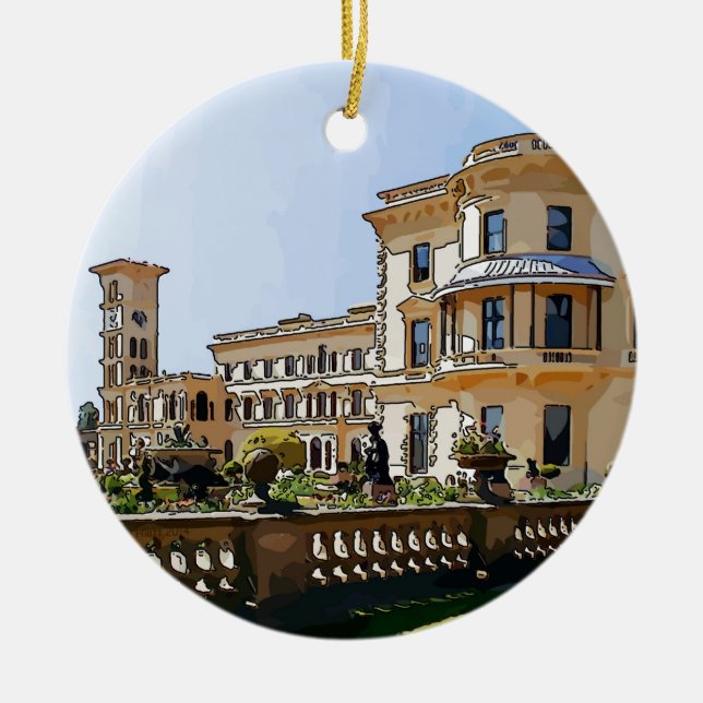 Osborne House And Gardens Ceramic Tree Decoration (Front)