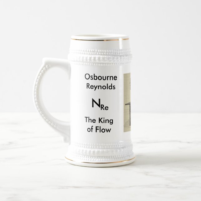 Osbourne Reynolds, the King of Flow Beer Stein (Left)