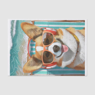 Oscar does the Riviera, Corgi Loving Life Tissue Paper