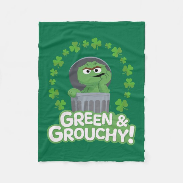 Oscar | Green & Grouchy! Fleece Blanket (Front)