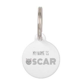 Oscar Grey or Ginger Cat Pet ID Tag