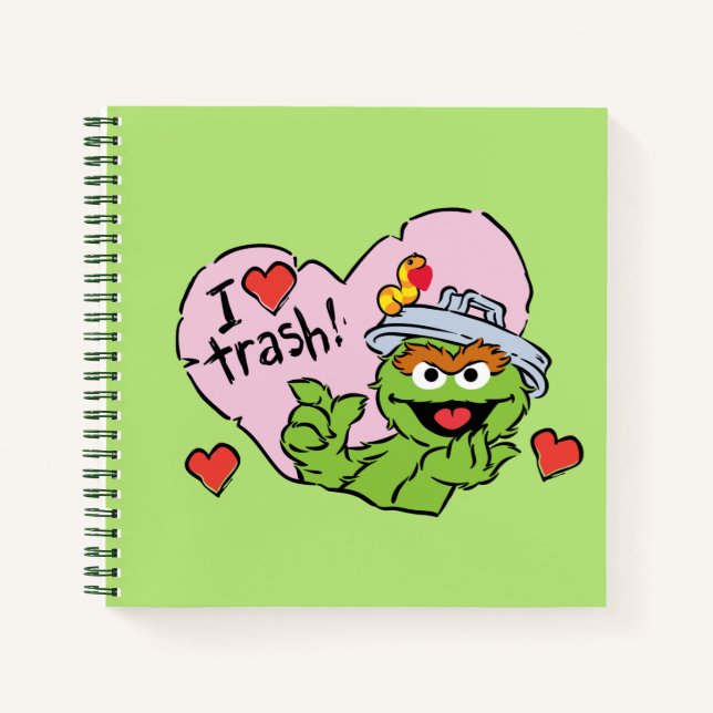 Oscar "I Love Trash" Valentine Notebook (Front)