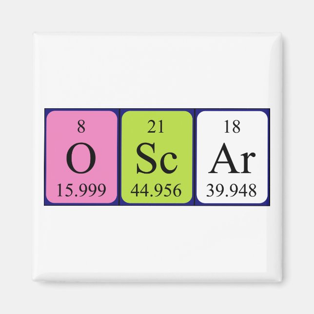 Oscar periodic table name magnet (Front)