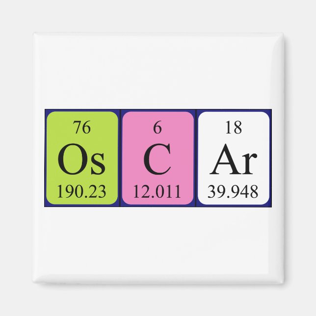 Oscar periodic table name magnet (Front)