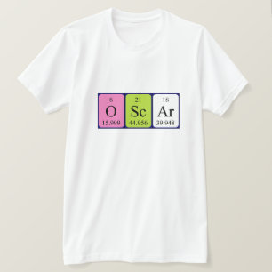 Oscar periodic table name shirt