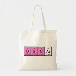 Oscar periodic table name tote bag