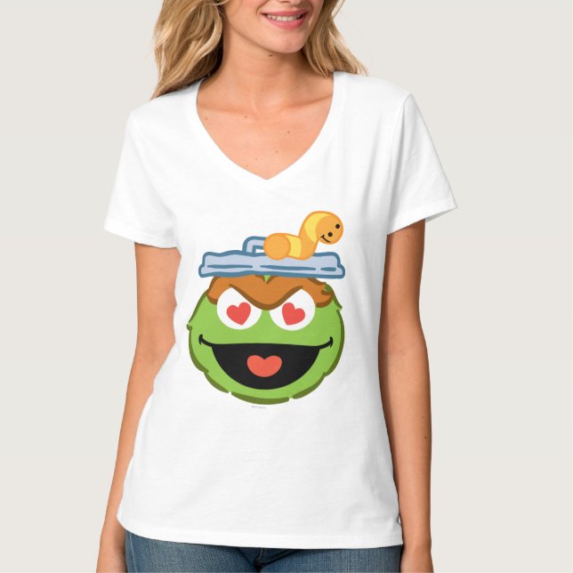Oscar Smiling Face with Heart-Shaped Eyes T-Shirt (Front)