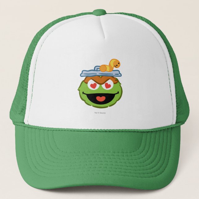 Oscar Smiling Face with Heart-Shaped Eyes Trucker Hat (Front)