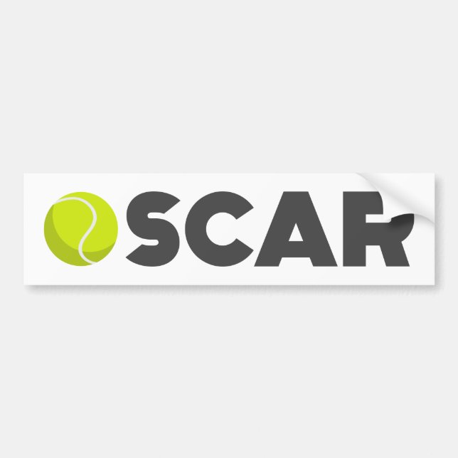 Oscar Tennis Bumper Sticker (Front)