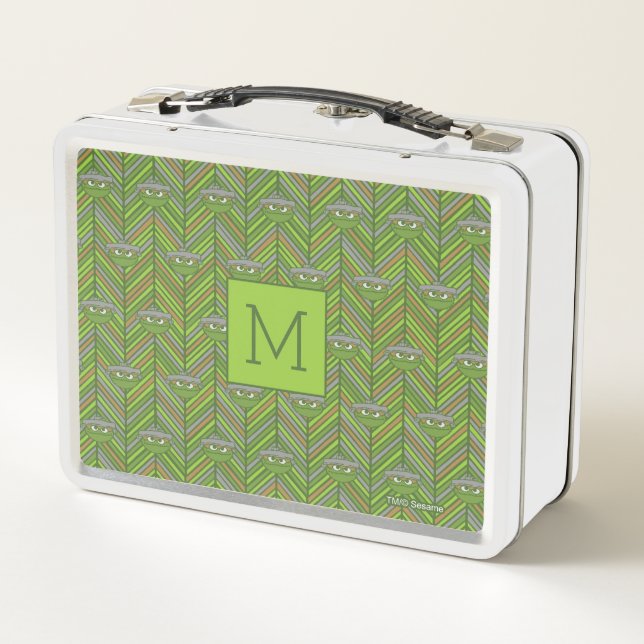 Oscar the Grouch | 80's Throwback Pattern Metal Lunch Box (Back)