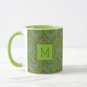 Oscar the Grouch 80's Throwback Pattern Mug