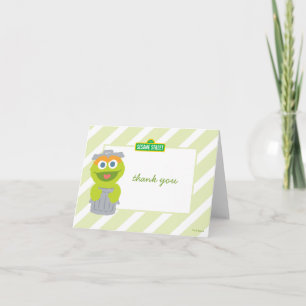 Oscar the Grouch Baby Birthday Thank You Card