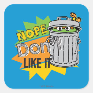 Oscar the Grouch Don't Like Square Sticker