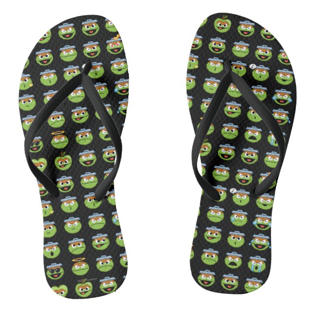 Oscar the Grouch Emoji Pattern Jandals (Footbed)