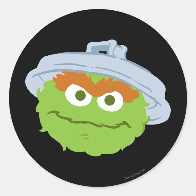 Oscar the Grouch Face Classic Round Sticker (Front)
