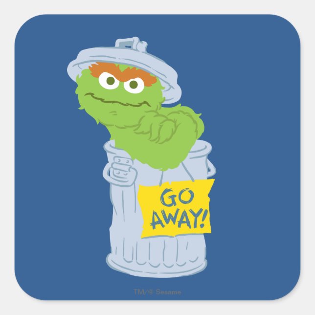Oscar the Grouch Graphic Square Sticker (Front)