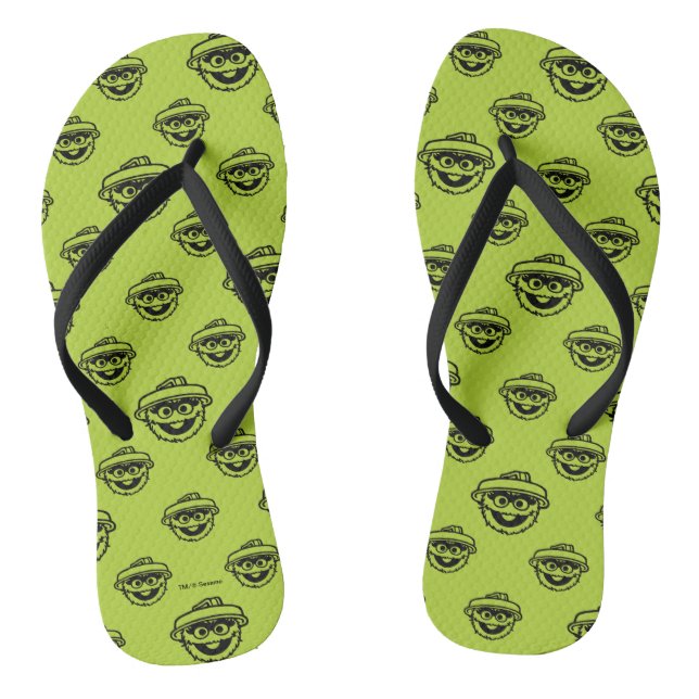 Oscar the Grouch Green Pattern Jandals (Footbed)