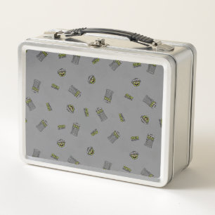 Oscar the Grouch   Grey Pattern Metal Lunch Box