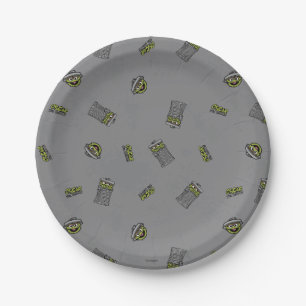 Oscar the Grouch Grey Pattern Paper Plate