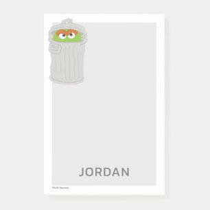 Oscar the Grouch & His Trash Can   Add Your Name Post-it Notes