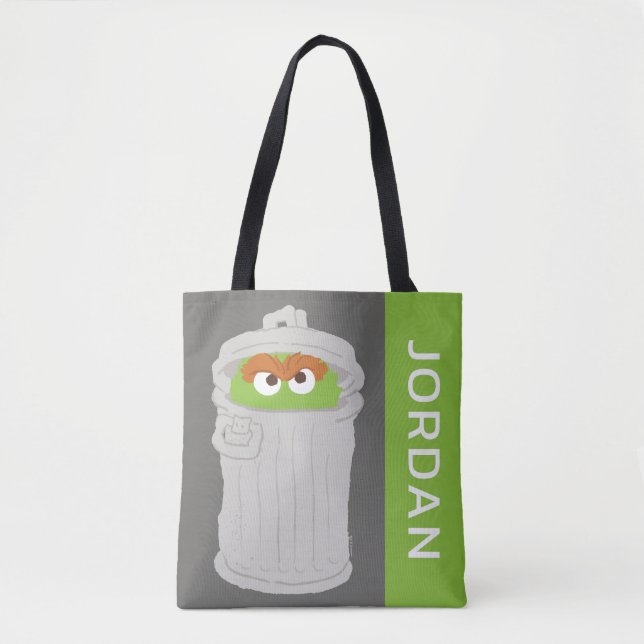 Oscar the Grouch & His Trash Can | Add Your Name Tote Bag (Front)