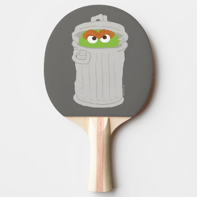 Oscar the Grouch & His Trash Can Ping Pong Paddle (Front)
