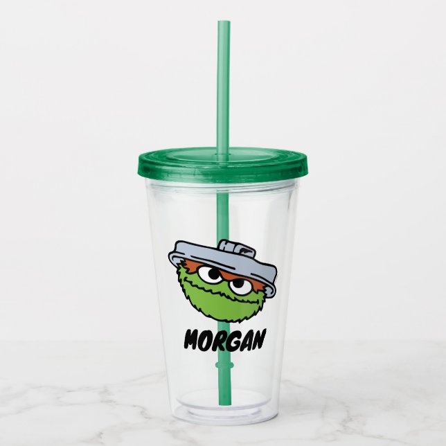 Oscar the Grouch | I Feel Grouchy | Add Your Name Acrylic Tumbler (Front)