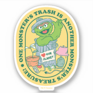 Oscar the Grouch   Monster Treasure Badge